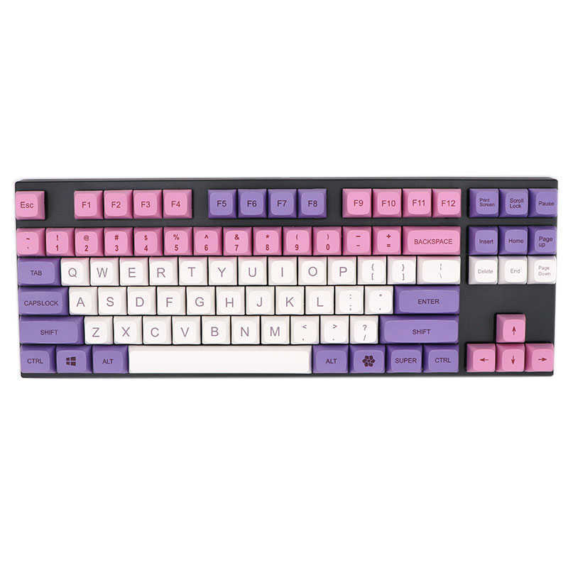 Teclados keypro hana corante étérmico sublimação fontes pbt keycap para teclado mecânico USB com fio 134 keycaps t230215