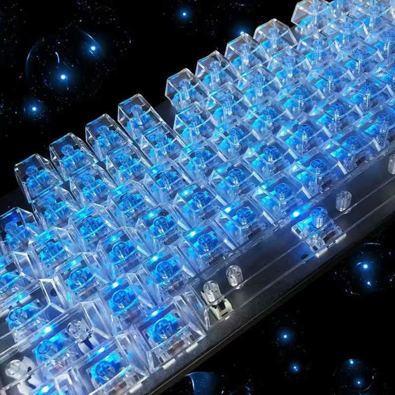 Keyboards Fully Transparent Keycaps Gamer Mechanical Keyboard Cherry Profile PC Material Ice Crystal Clear Key Cap Custom Sticker Backlit T230215