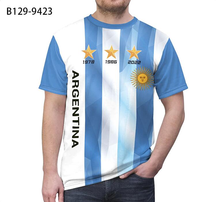 Realfine T Shirt Argentina World Cup Champion Memorial Shirts T-shirts For Men Size S-XXL