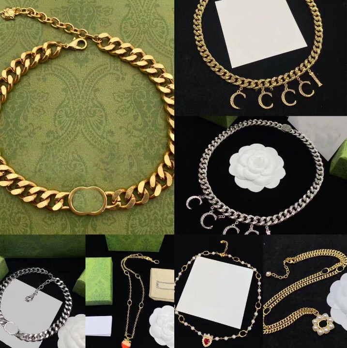 Designerskie naszyjniki unisex kubańskie okołnie naszyjniki choker punkowy złotym sliver gruby gruby łańcuch linku dla kobiet biżuteria mody245b