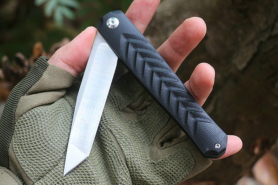 Heißer M6696 Flipper Klappmesser 8Cr13Mov Satin Klinge CNC G10 Griff Kugellager Schnell Öffnen EDC Tasche Ordner Messer