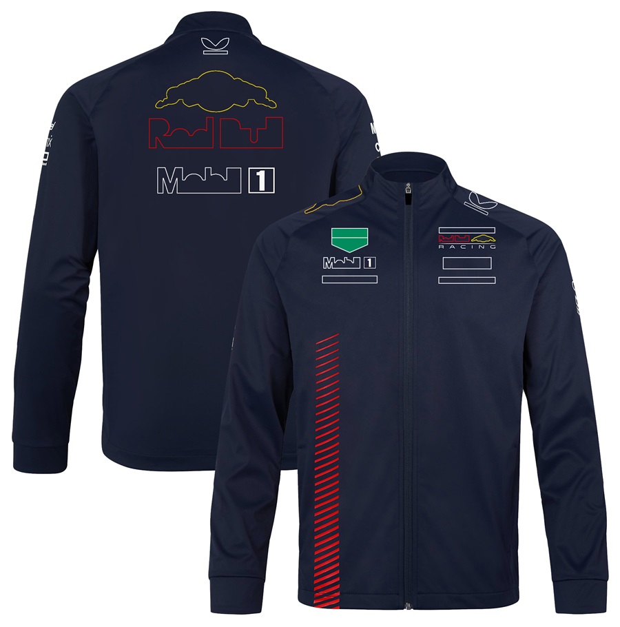 2022-2023 Nowa kurtka F1 Formuła 1 wyścigowa bluza z kapturem z kapturem Sport Zip Up Bluie Windbreaker Autumn Winter Men Kurtka