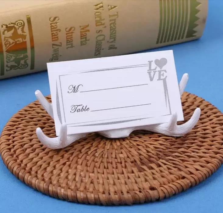 Wedding Decoration Resin Antler Place Card Titular para Favores de Casamento Suprimentos por atacado SN679