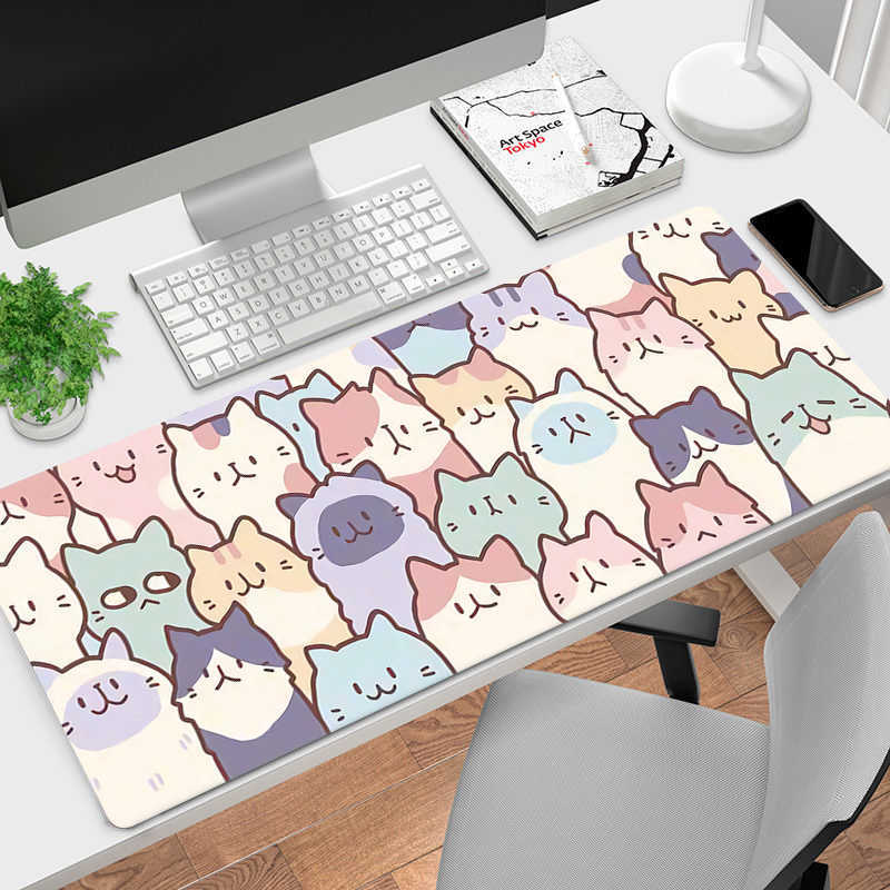 Poussions de souris Le poignet repose des souris roses mignons Mausepad kawaii chat grand tapis de souris gros coussinets de bureau mignon pad de souris en caoutchouc sans glissement