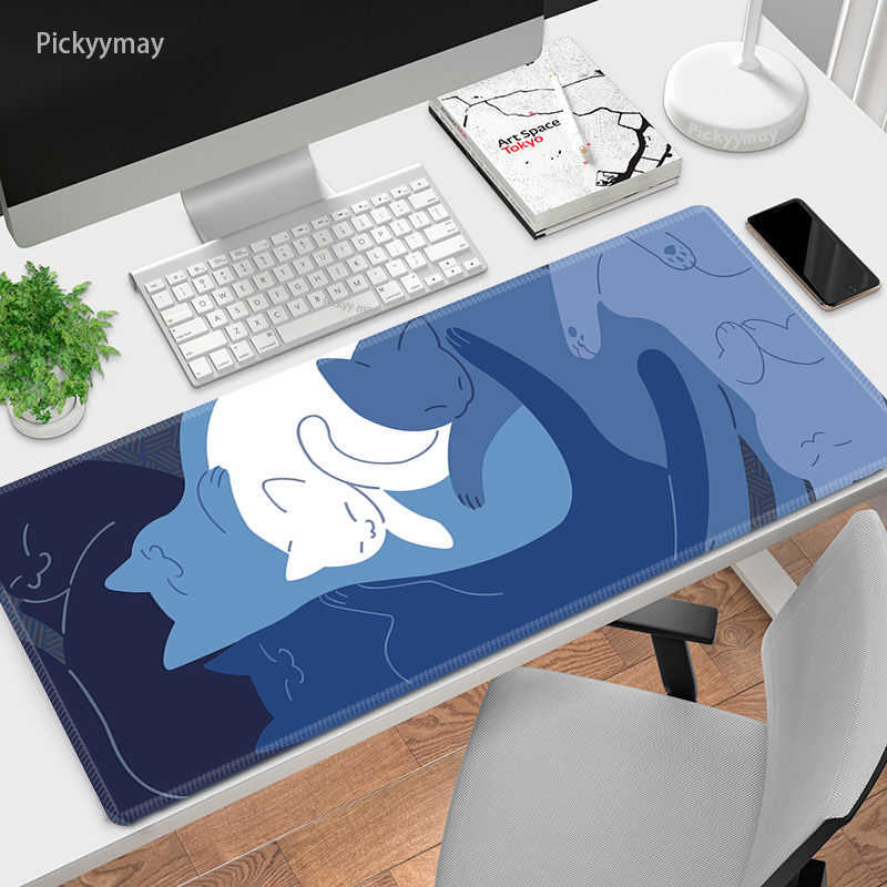 Poussions de souris Le poignet repose des souris roses mignons Mausepad kawaii chat grand tapis de souris gros coussinets de bureau mignon pad de souris en caoutchouc sans glissement