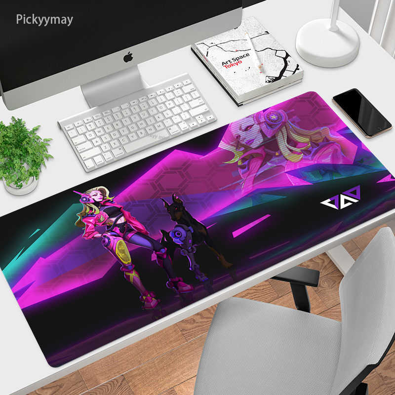 Mouse Pads Wrist Rests 90x40cm Cyberpunk HD Print Thickened Mouse Pad Locking Edge Oversized Gaming Keyboard Table Mats Large Mouse Mat Desk Carpet T230215