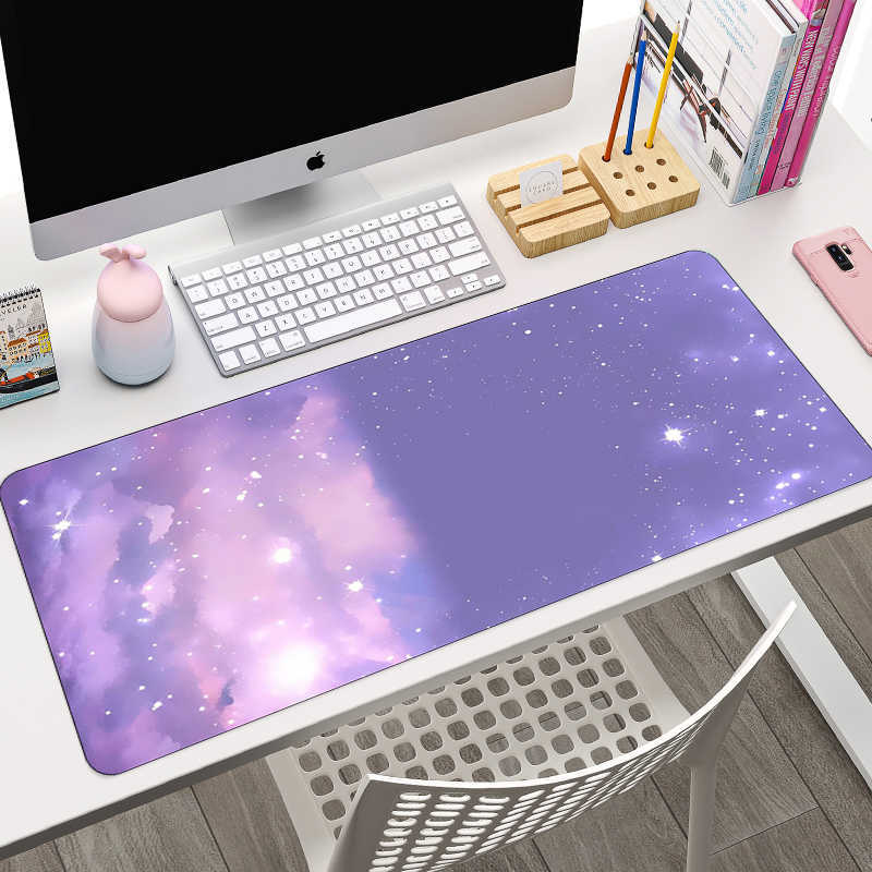 Mouse Pad Poggiapolsi Viola Gaming Mousepad Grande Cloud Grande Computer Mouse Pad Gamer XL Fashion Office Cute Desk Pad Notebook Laptop Table Mat T230215