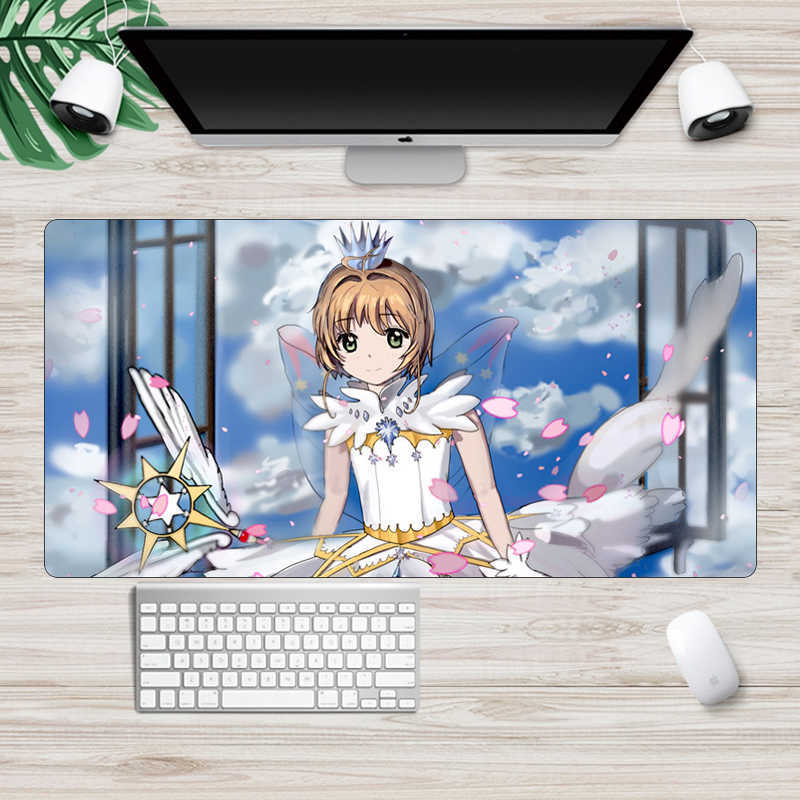 Mouse Pads Wrist Rests Anime Mouse Pad Gamer Cardcaptor Sakura Mousepad Cute Desk Mat Washable Large Gaming Mouse Mat Locking Edge Keyboard Desk Pads T230215