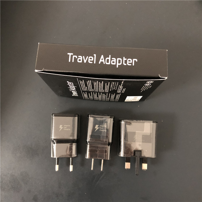 S8 Traval Adapter Fast Charger US EU UK Plug Wall Chargers 2 In 9V 1.67A 5V 2A Power Adapter Laad met retailpakket