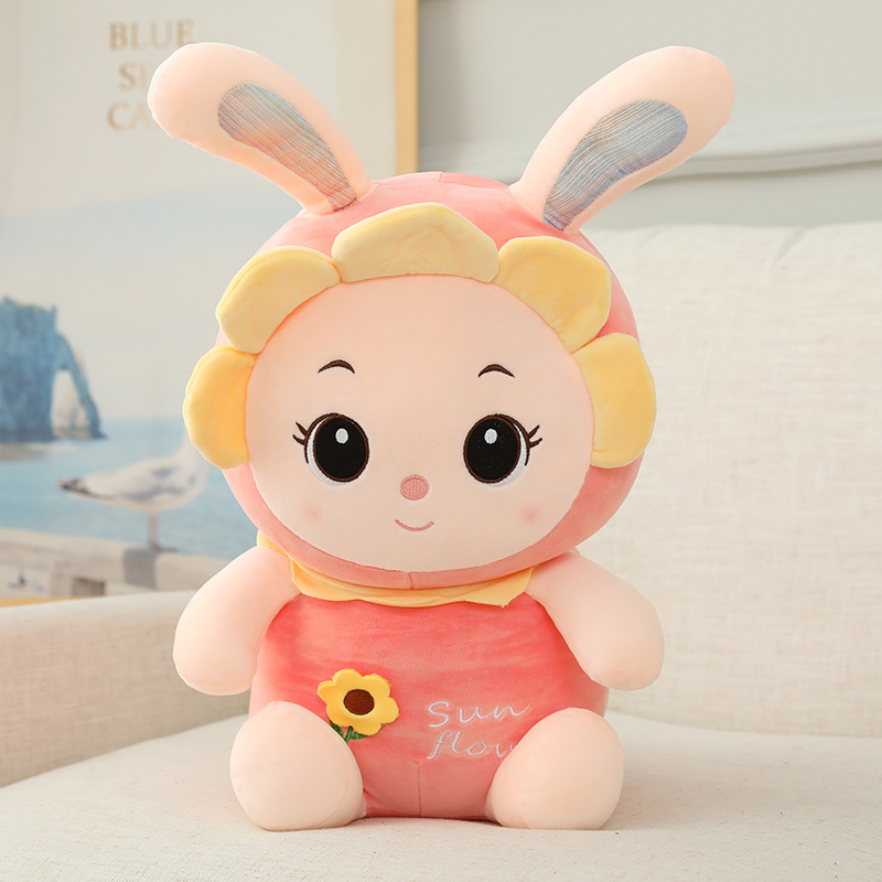 Down Cotton Rabbit Pluxus Toy Sunflower Bunny Doll Baby Pacify Doll Sleep Sleep Pillow Back Cushion Presente de P￡scoa LT0009