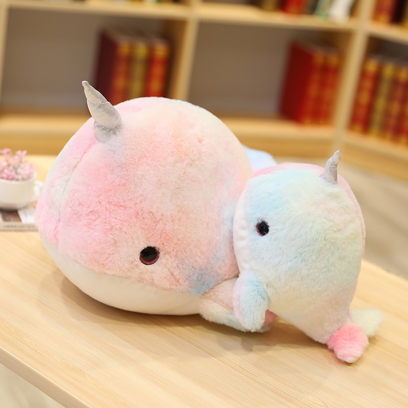 Dolphin Rainbow Narwhal Plush Toy Doll Whale Pillow Doll Birthday Present 28 cm LT0010