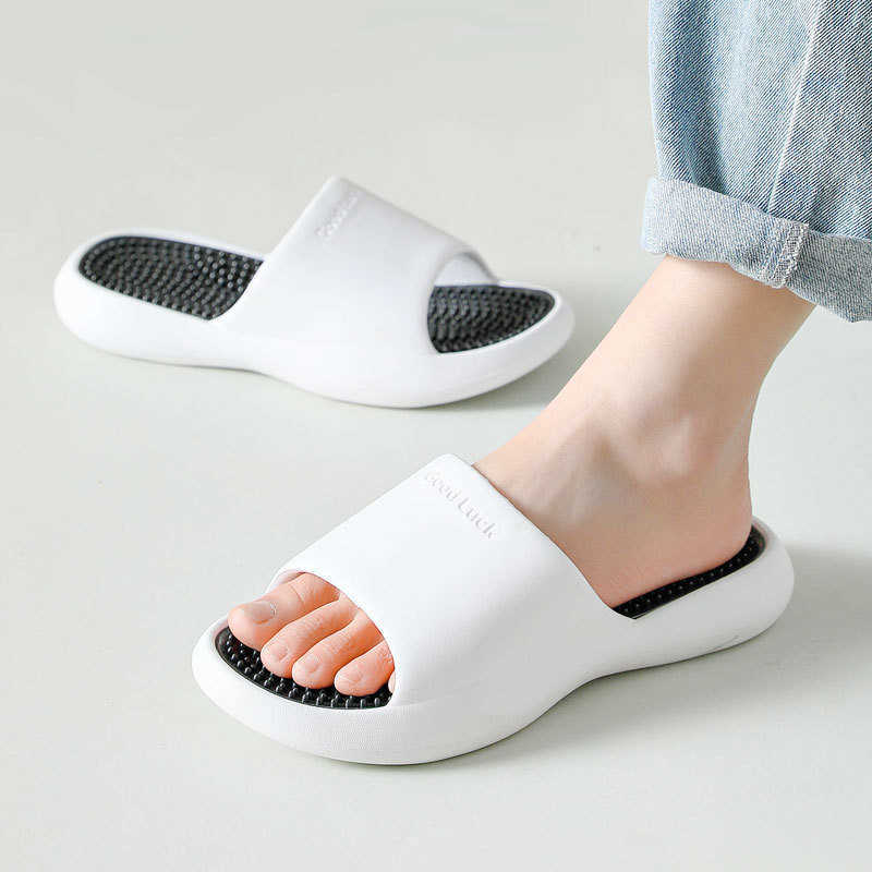 Slippers Men Beac Women Thick Platform Slippers Summer Massage Sandals Man Soft Flip Flop Bathroom Anti-slip Shoes Casual Shoes L230215