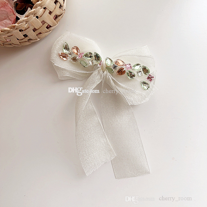 Doces meninas de meninas lantejoulas de cabelo Bowknot Acessórios da primavera Summer Princesa estilo retrô colorido crianças Barrettes