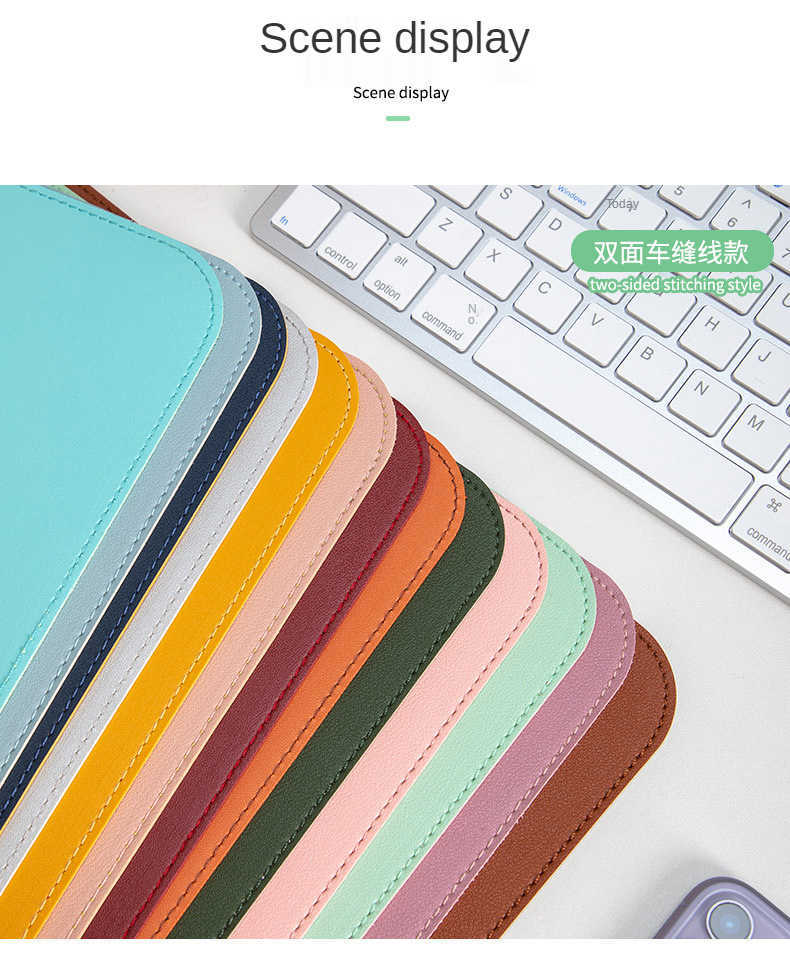 Mouse Pads Wrist Rests Double sided Large Mouse Pad PU Desk Pad Waterproof Leather Desk mat Protector Gaming Mouse Mat for Office Home cork mousepad T230215