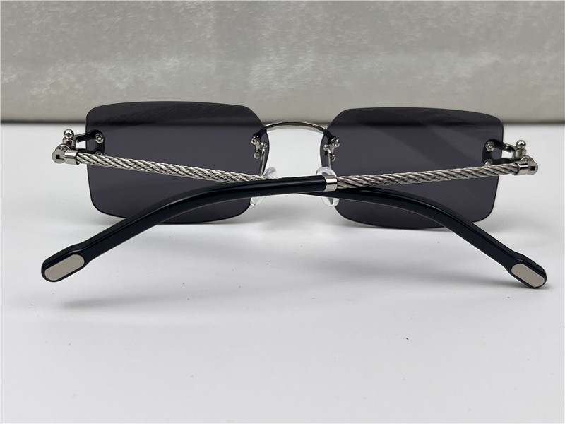 selling vintage sunglasses rimless lens braided chain and chain buckle temple glasses business fashion avant-garde uv400 light dec208z