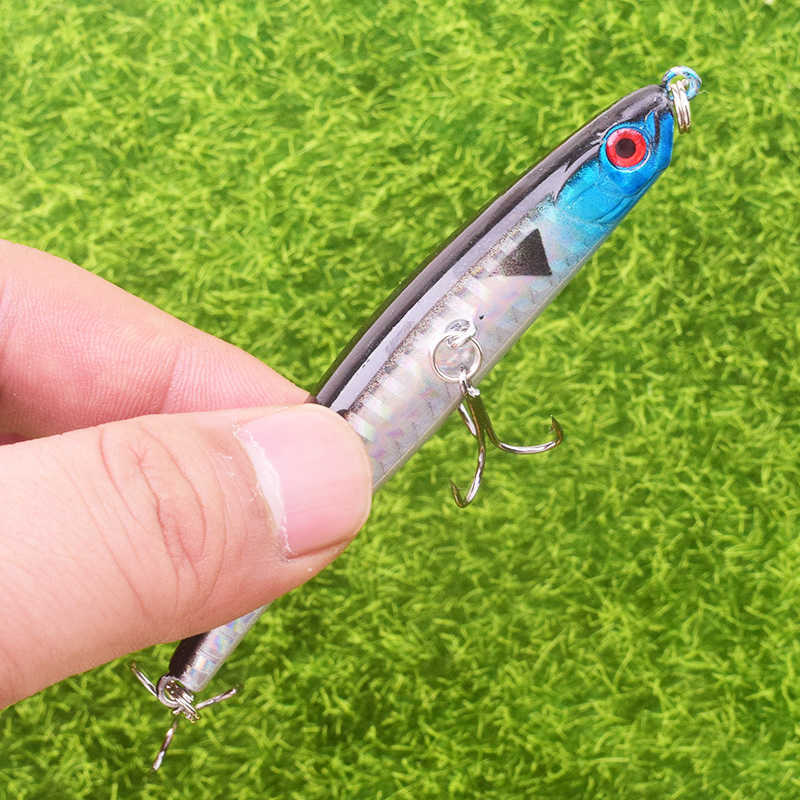 10 sztabki Przynęty pływające przynęty Wobbler 90 mm 8G Topwater Ołówek Łowódcy Wnęta Bending Surface Dying Fish Speak Japan Artificial Har2701