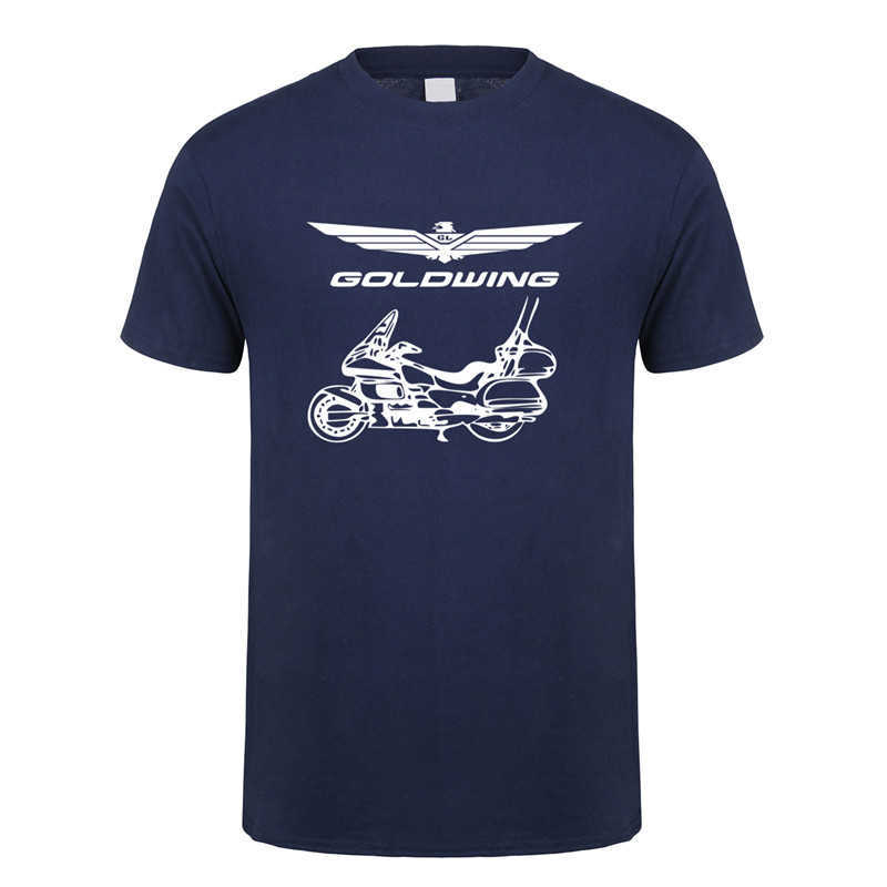 メンズTシャツGoldwing GL1800 Motocycles TシャツTシャツ新しい夏のファッションショートスリーブコットンマンTシャツXS-5XL DS-076 L230216