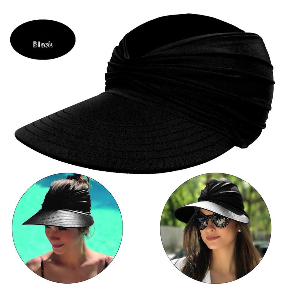 القبعات الصيفية الشاطئية الصيفية الكبيرة القبعات شمس النساء للنساء في الهواء الطلق UV حماية أعلى الفارغة الرياضة البيسبول قبعة 9 ألوان