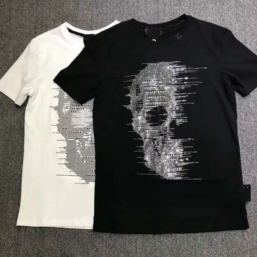 2023 mode t-shirt herr designer tshirts märkeskläder strass skull herr tshirts klassiska högkvalitativa hiphop streetwear t-shirt lediga t-shirts pb #CH106