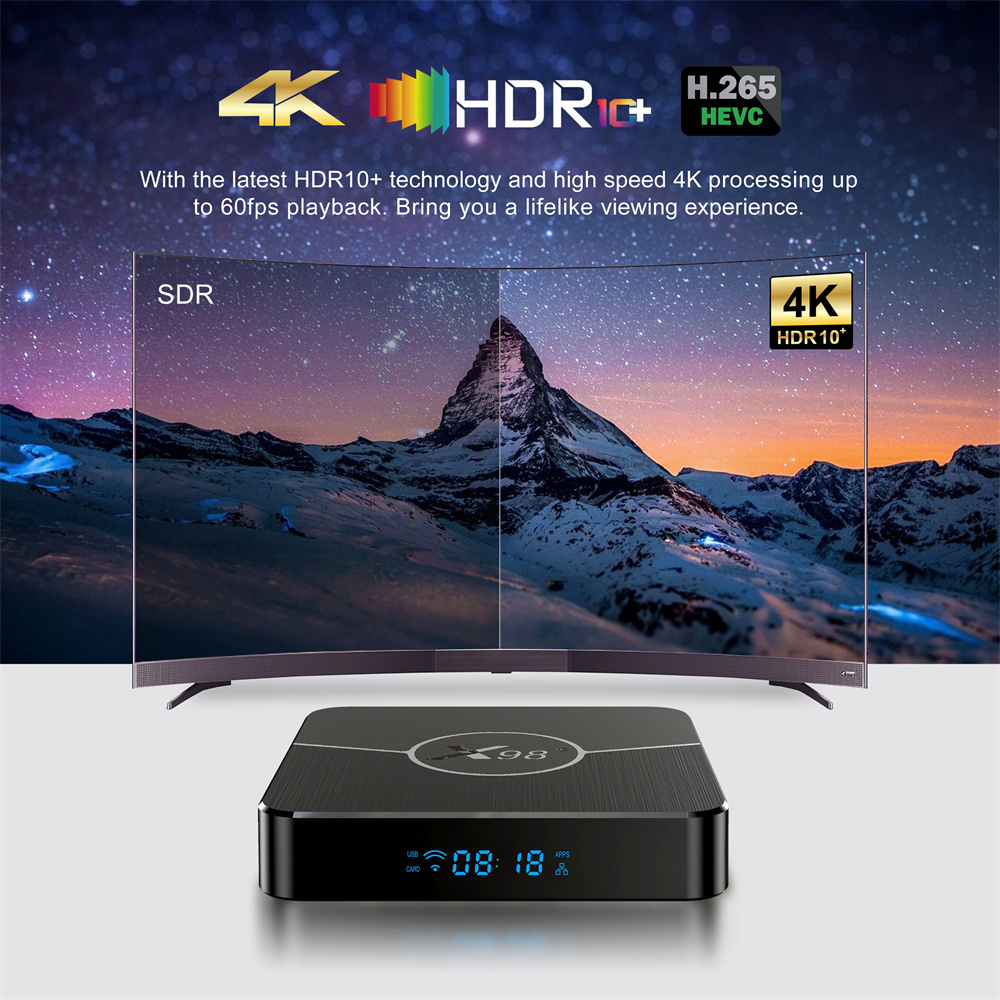 X98 Plus tv -doos Smart TV Stick Android 11 Amlogic S905W2 4G 32GB 64GB 2.4G5G Dual WiFi 100m YouTube Media Player Set Topbox X98Plus