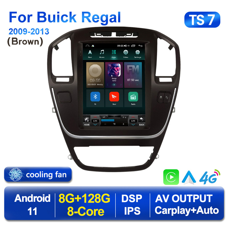 Android 11 Car DVD Radio Multimedia Video Player för Opel Insignia Buick Regal 2009-2013 för Tesla Style 2 Din 4G CarPlay BT