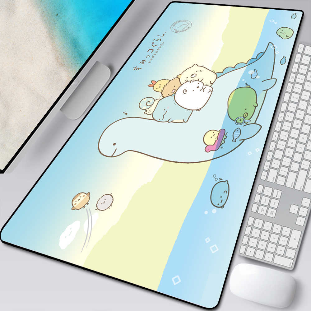 Muskuddar handled vilar kawaii tecknad rosa sumikko gurashi mus pad anime gabinete gamer tabell spel tillbehör tangentbord skrivbord matta lol mousepad t230215