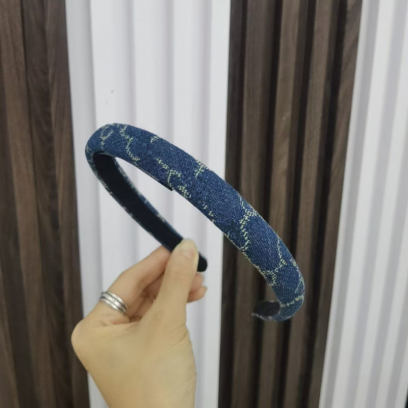 Com caixa g-letra clássico grandes letras mulheres headbands topo pano decoração cabelo hoop meninas 2022 novo azul headband194a