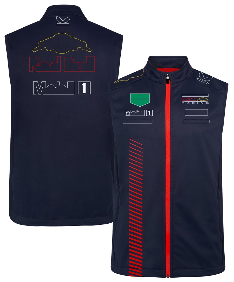 2023 F1 Racing Zipper Vest Jacket Ny Formel 1 Team ärmlösa jackor Samma fans plus storlek Casual Sweatshirt Topps Jersey Custom