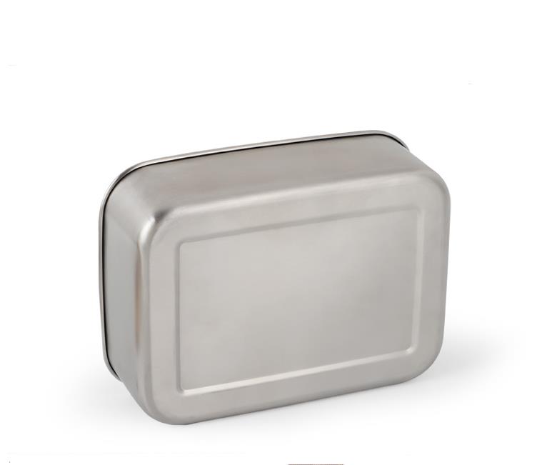 800ML Conteneur Alimentaire Boîte À Lunch avec Couvercle En Bambou En Acier Inoxydable Rectangle Bento Boîte En Bois Top Conteneur De Cuisine Naturel Facile À Prendre SN4315