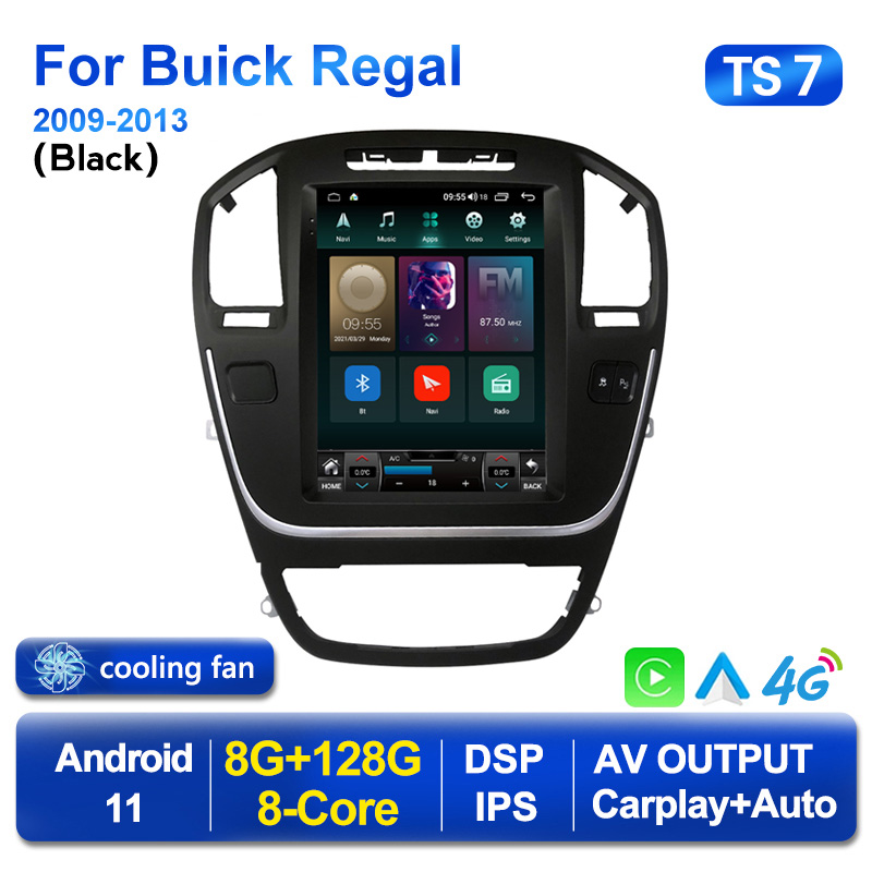 Android 11 Car DVD Radio Multimedia Video Player för Opel Insignia Buick Regal 2009-2013 för Tesla Style 2 Din 4G CarPlay BT