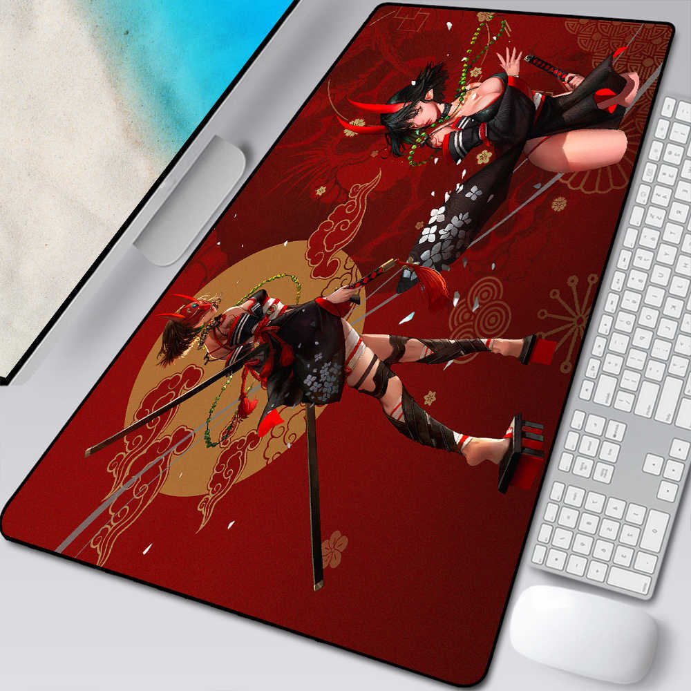 Mouse Pads Wrist Rests Master of The Devil Japan Mouse Pad Black and White Gaming Keyboard Rubber Pad on The Table Desk Mat Anime Mouse Mat Pc Rug T230215