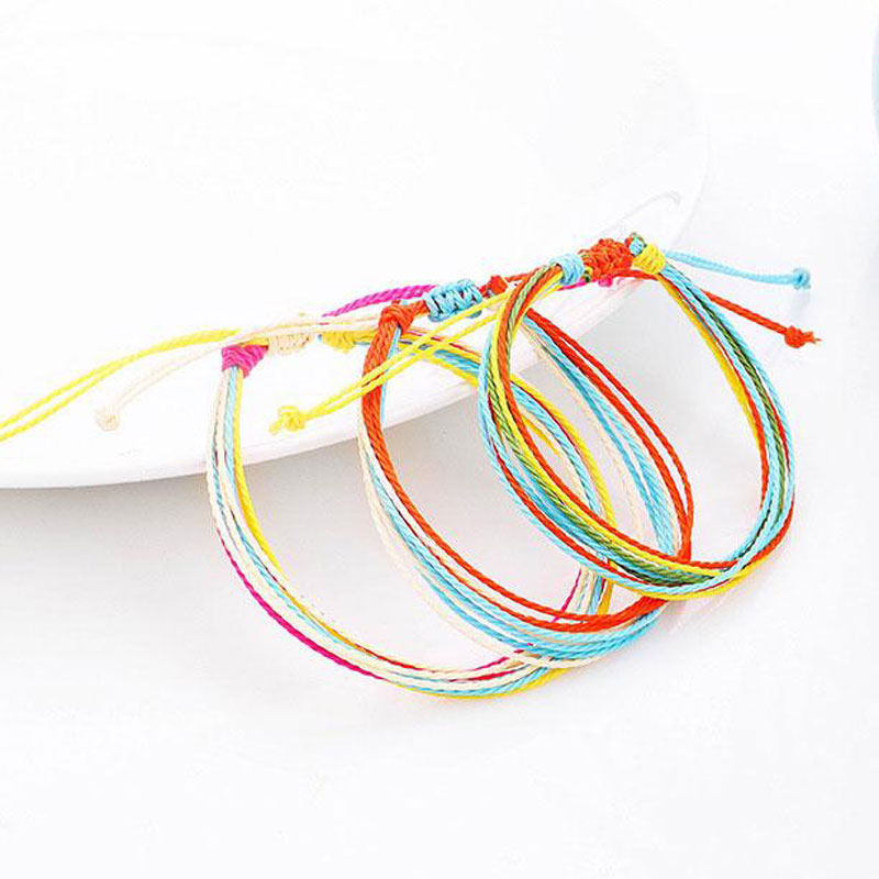 Colorful Handmade Woven Braided Rope Friendship Charm Bracelets Anklets For Women Men Girl Beach Jewelry