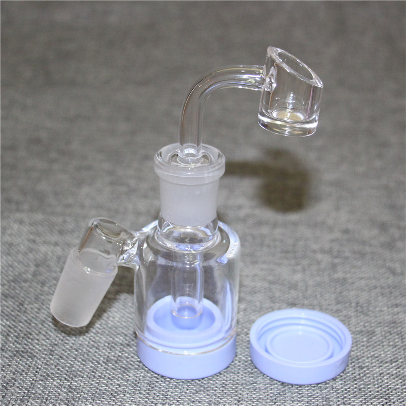 Gorgogliatore di catcher di cenere rimovibile in vetro con un contenitore in silicone da 7 ml da 14 mm da 18 mm bong di vetro a nido d'acqua a nido d'acqua