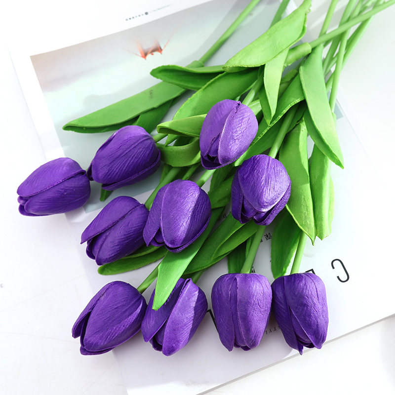 Bouquet de fleurs artificielles multicolores, tulipes au toucher réel, fausses fleurs pour décoration de mariage, maison, hôtel, fleurs, décor de jardin