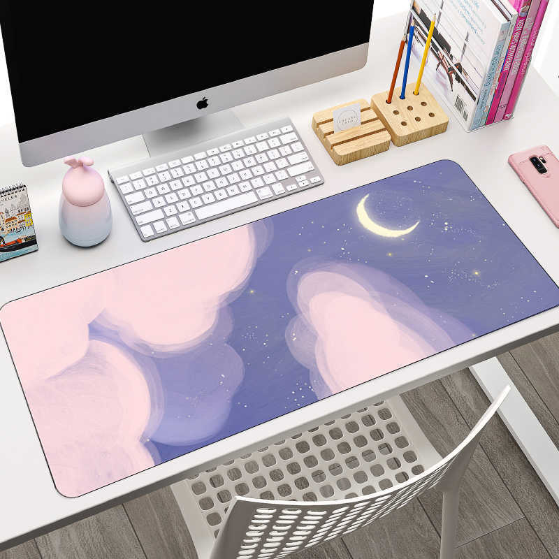 Mouse Pad Poggiapolsi Viola Gaming Mousepad Grande Cloud Grande Computer Mouse Pad Gamer XL Fashion Office Cute Desk Pad Notebook Laptop Table Mat T230215