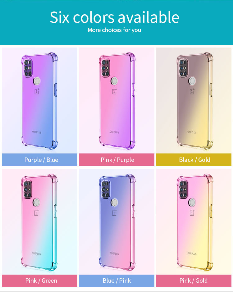 Gradient Soft TPU -fall för OnePlus Nord 3 CE Lite Ace 2V 11R 11 N300 5G Pro 10T 2T -omslag