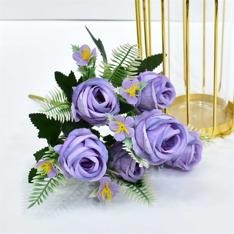 Seta a gambo lungo rose bouquet fiori matrimoniali fiori di plastica di ventine feste di nozze decorazioni la casa