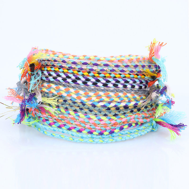 Handgemaakte geweven gevlochten touw vriendschap bedelarmbanden voor vrouwelijke mannenliefhebbers mode decor kleurrijke sieraden