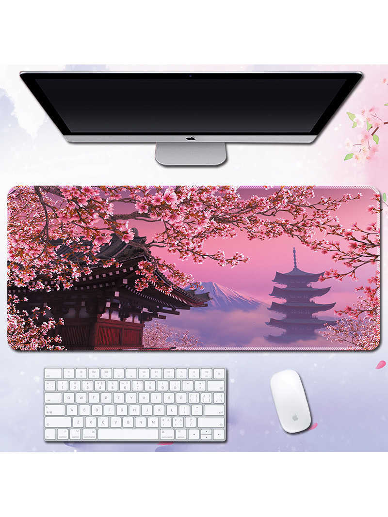 Mouse Pads Wrist Rests XXL Japanese Style Mouse Pad Large Size Mouse Pad PC Computer Gaming Mousepad Desk Mat Locking Edge T230215