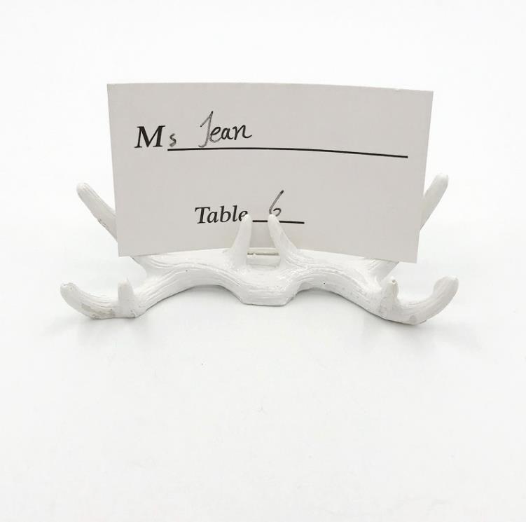 Wedding Decoration Resin Antler Place Card Titular para Favores de Casamento Suprimentos por atacado SN679