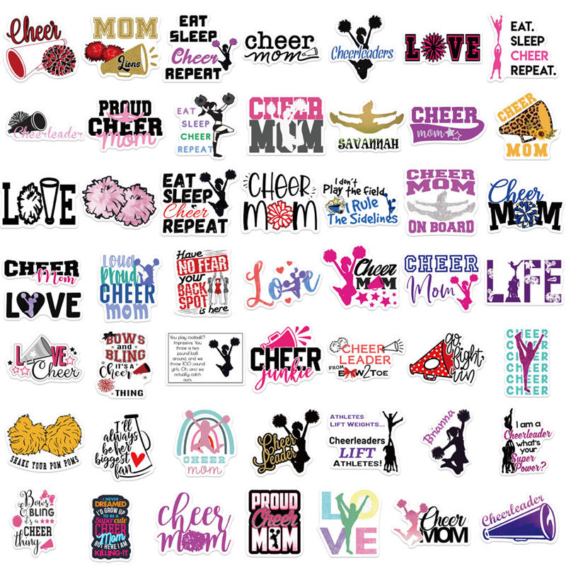 50 -stcs Cheerleader Liefdestickers komen op moeder vier cheer graffiti kinderen speelgoed skateboard auto motorfiets fietssticker sticker stickers groothandel