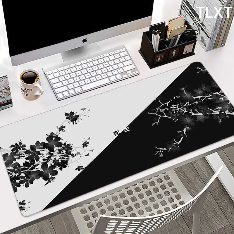 Mouse Pads Wrist Rests Large Black White Gaming Mouse Pad XXL Mousepad Pc Gamer Mouse Mat 90x40CM Desk Mat Mausepad Keyboard Table Mat Computer Deskpad T230215