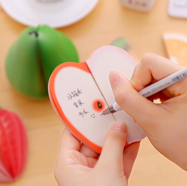 Feest voorstander van creatieve fruitvorm noten papier schattige appel citroen peer aardbeien memo kussen plakkerige school kantoorvoorraad SN4313