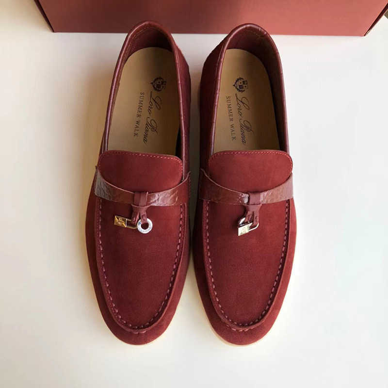 Projektant Loropiana Charms buty małe damskie buty Lp Buty Krokodyla z białymi podeszwami buty luźne z jedną stopą płaskie buty z dużym rozmiarem