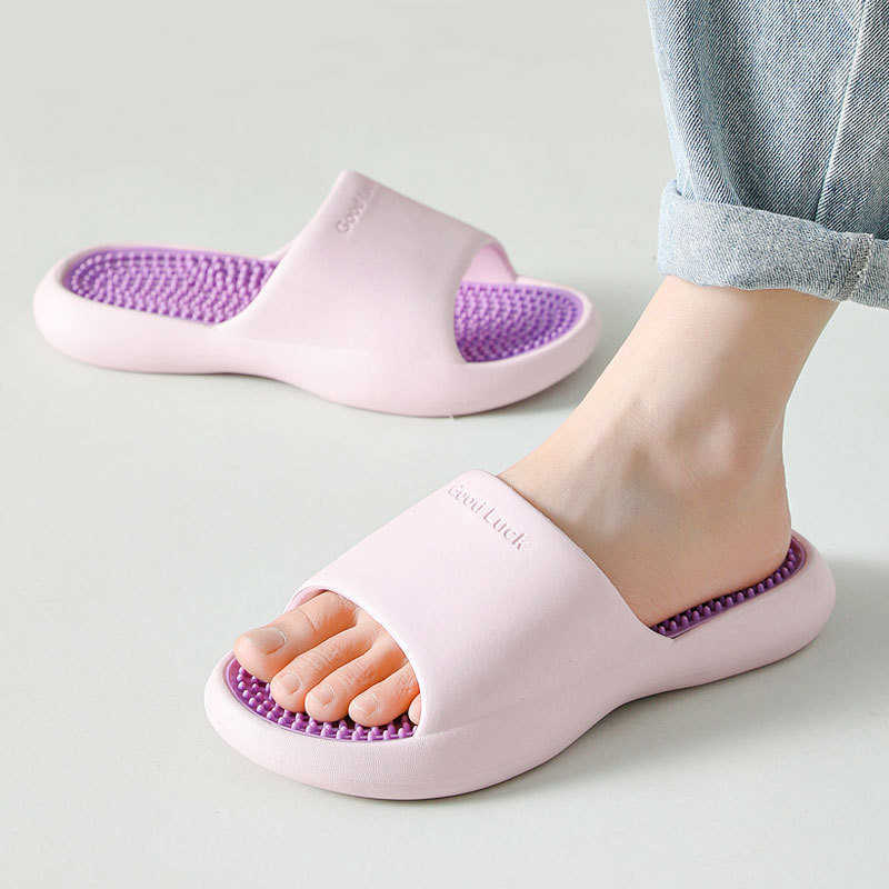 Slippers Men Beac Women Thick Platform Slippers Summer Massage Sandals Man Soft Flip Flop Bathroom Anti-slip Shoes Casual Shoes L230215