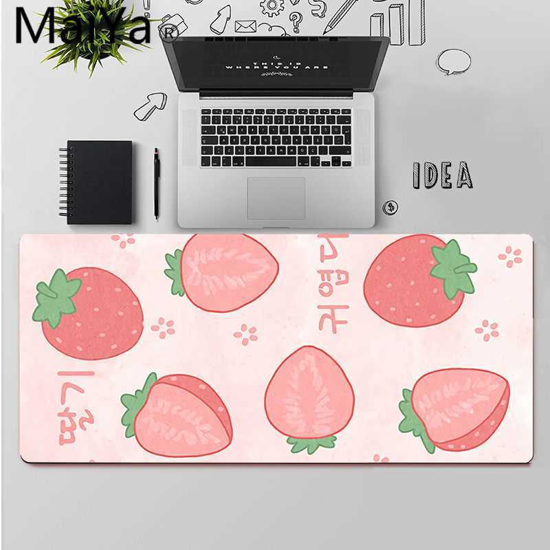Muskuddar handled vilar maiya toppkvalitet söt japense jordgubbe anime lås kantmus pad spel gratis frakt stora mus pad tangentbord matta t230215