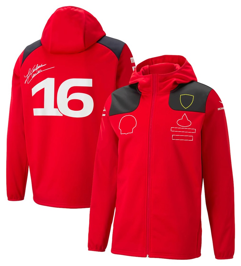 F1 Team Driver's Clothing 2023 New Red Racing Clothing Formula One Men's Zipper Team Clothing