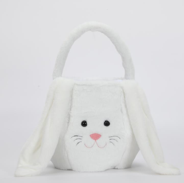 Borse decorazione di festival Cestini di coniglietto di peluche Borsa regalo Pelliccia sintetica Coniglio Secchio di Pasqua Tote Cestino bambini con orecchie lunghe SN694