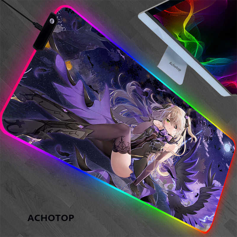 Mauspads Handgelenkauflagen RGB Genshin Impact Gaming Spielmatten Mauspad Anime Cartoon XL Größe Gamer Mauspad XXL Tastatur Schreibtisch Computer PC Matte Notbook Pad T230215