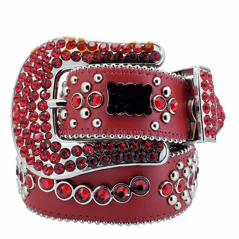 Retro leather Bb belt mens rhinestone designer belts mens luxury creative waist wide cinturonesgift full crystal black white luxur285H